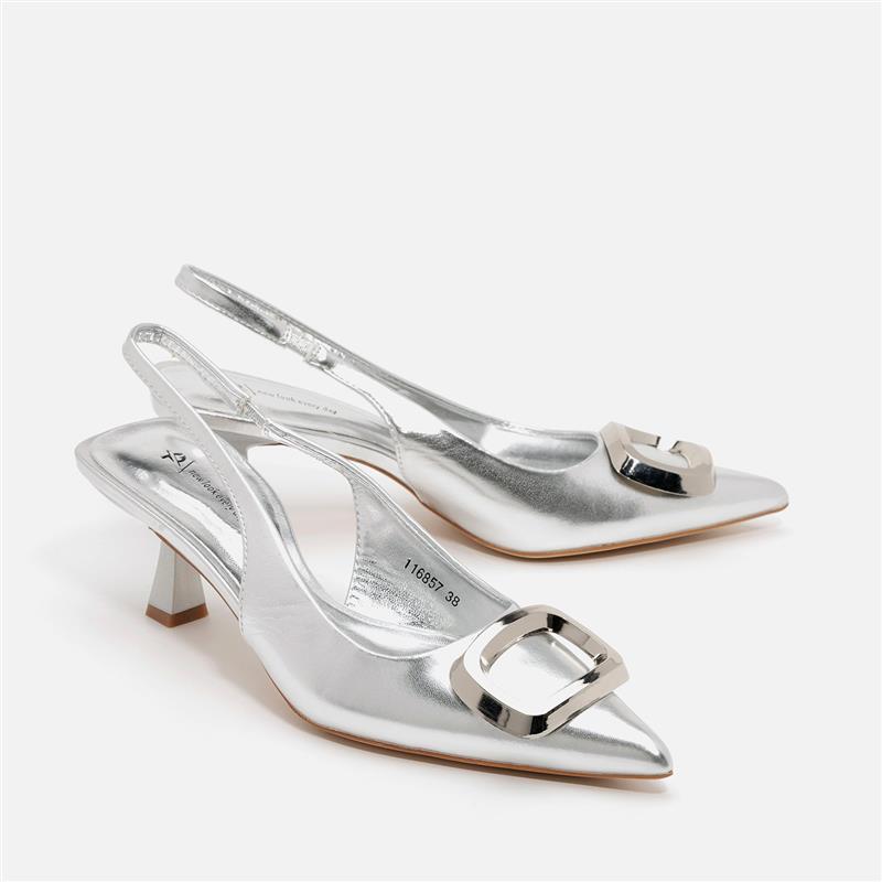 נעל עקב כסף 37