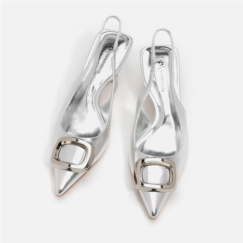 נעל עקב כסף 37