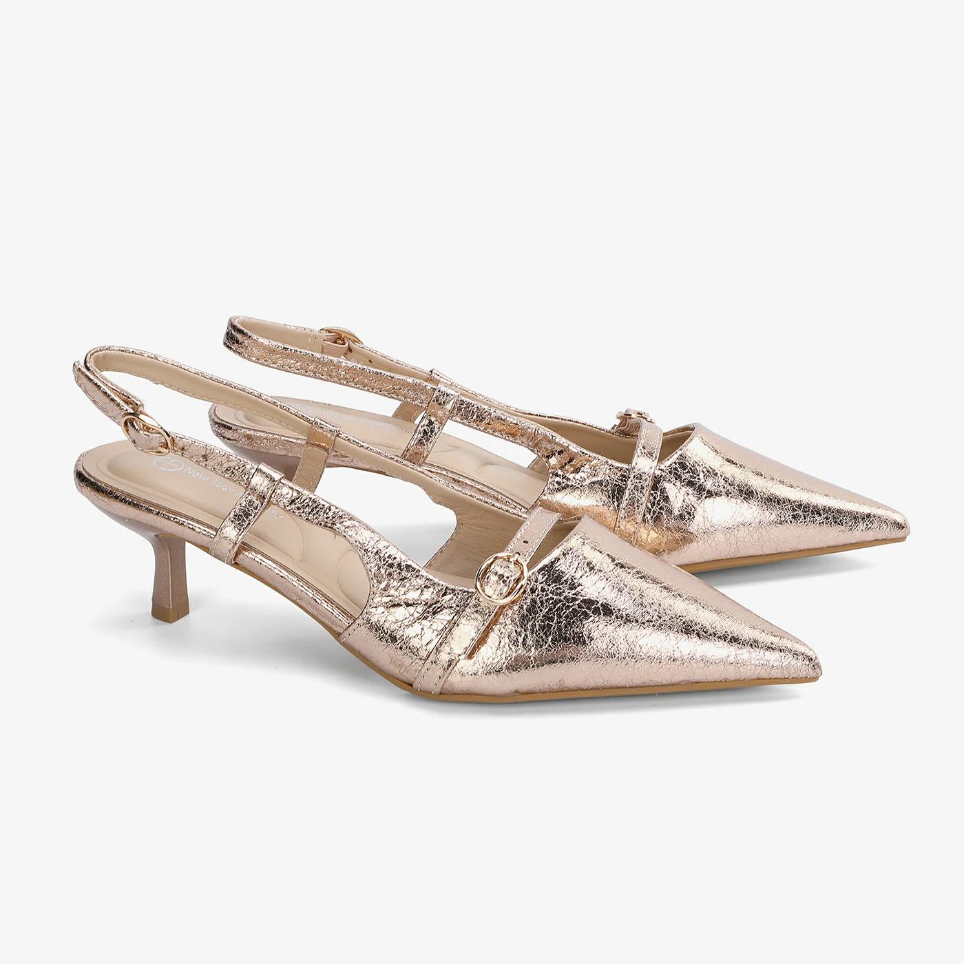 נעל עקב רוזגולד 39