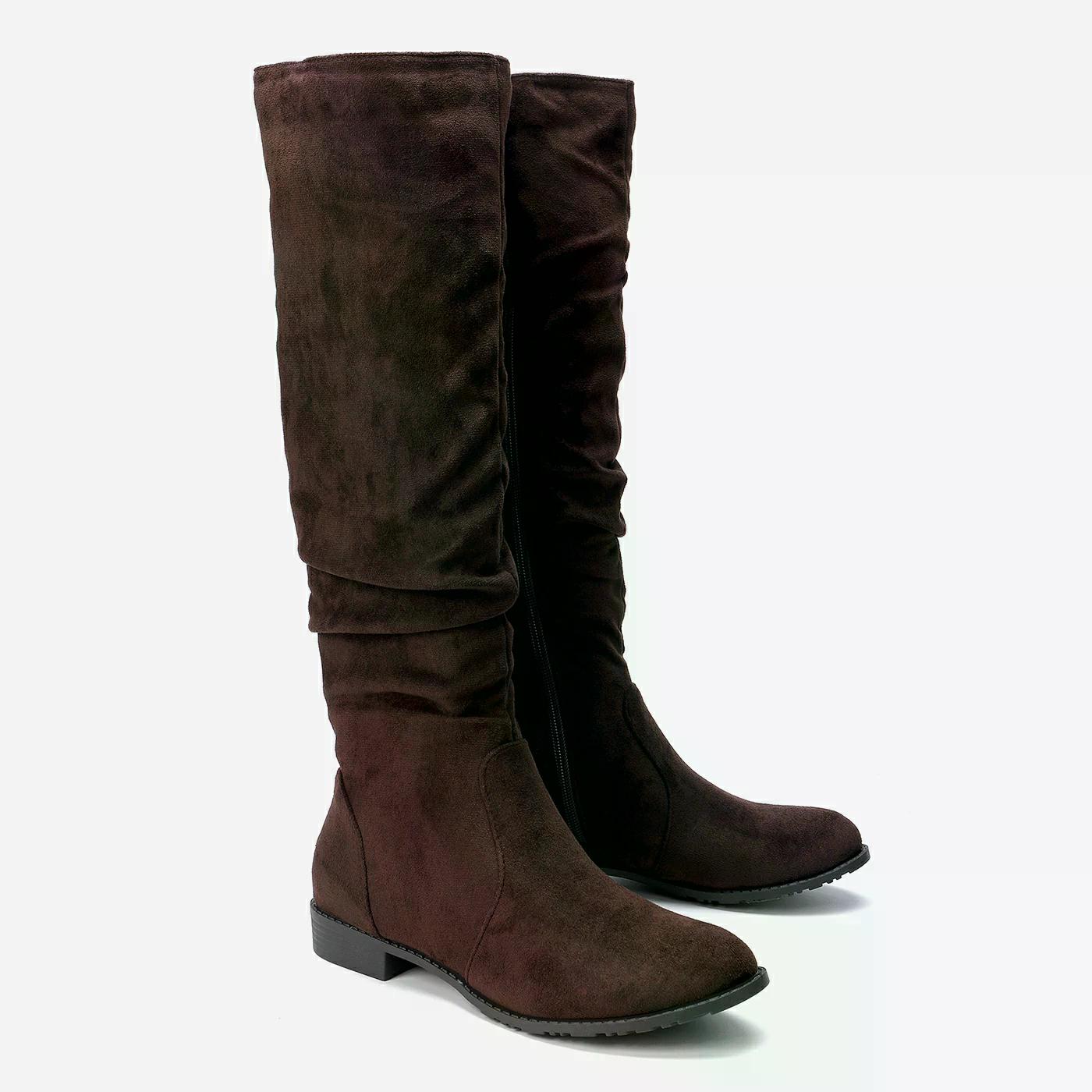 מגף שטוח חום 38