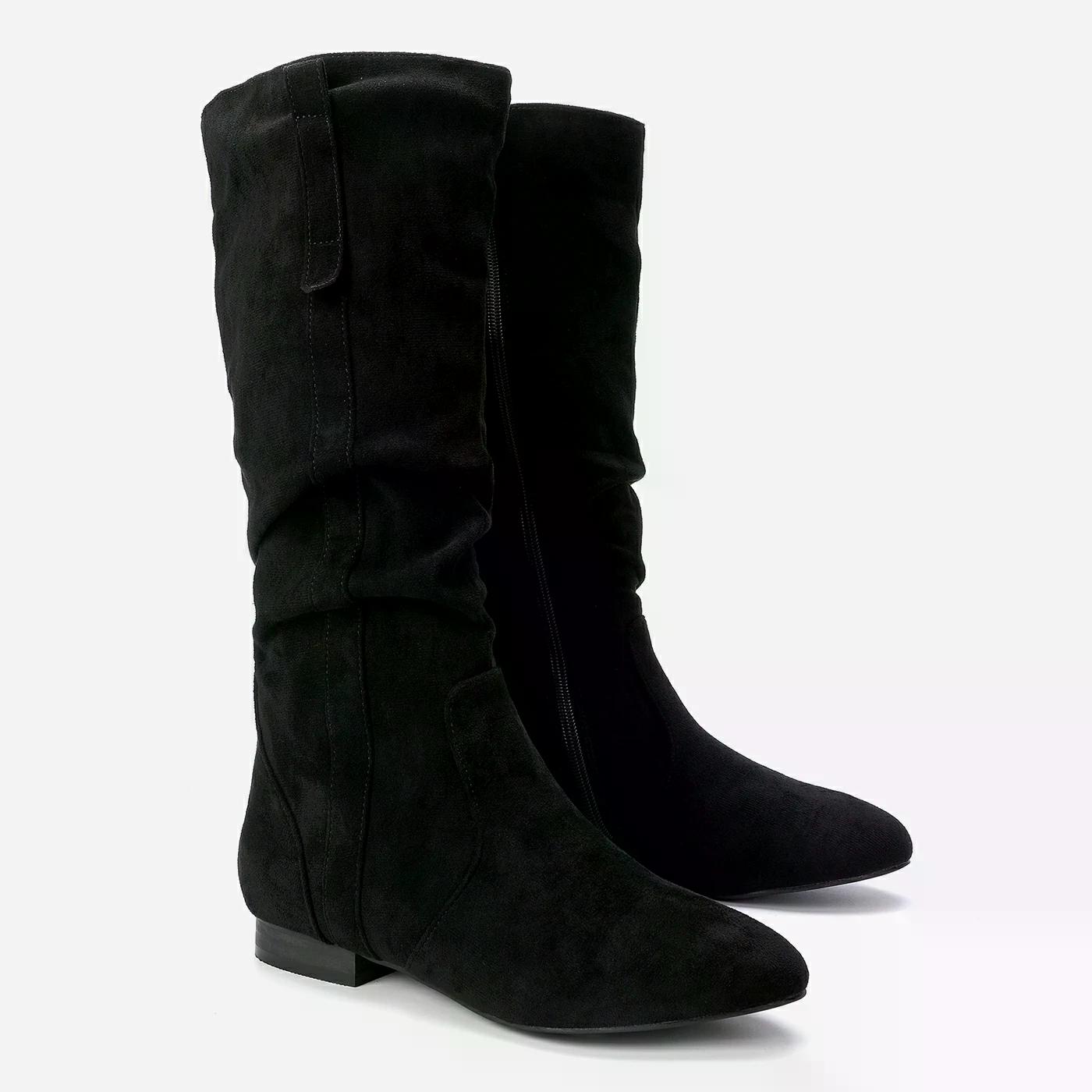 מגף שטוח שחור 40