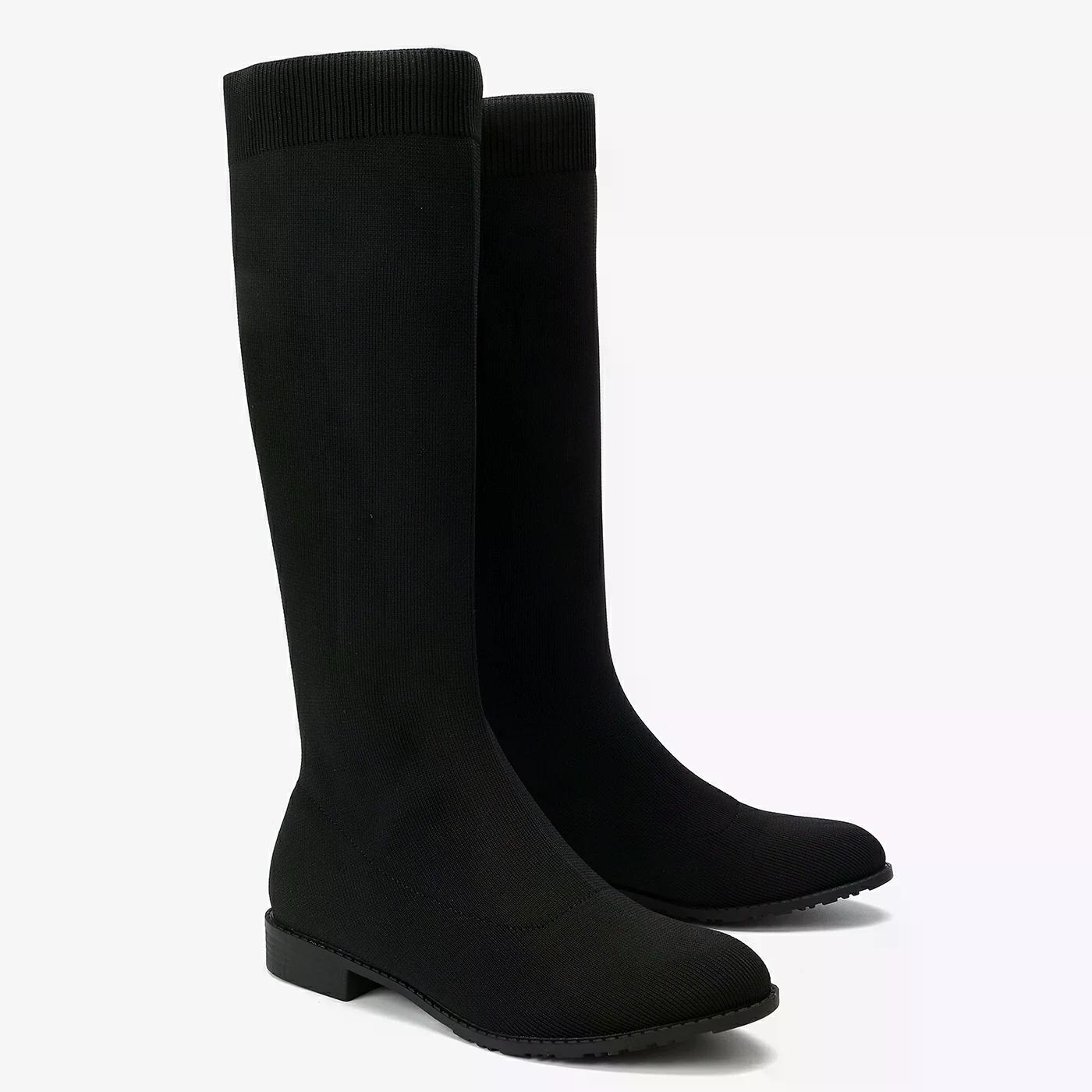 מגף שטוח שחור 38