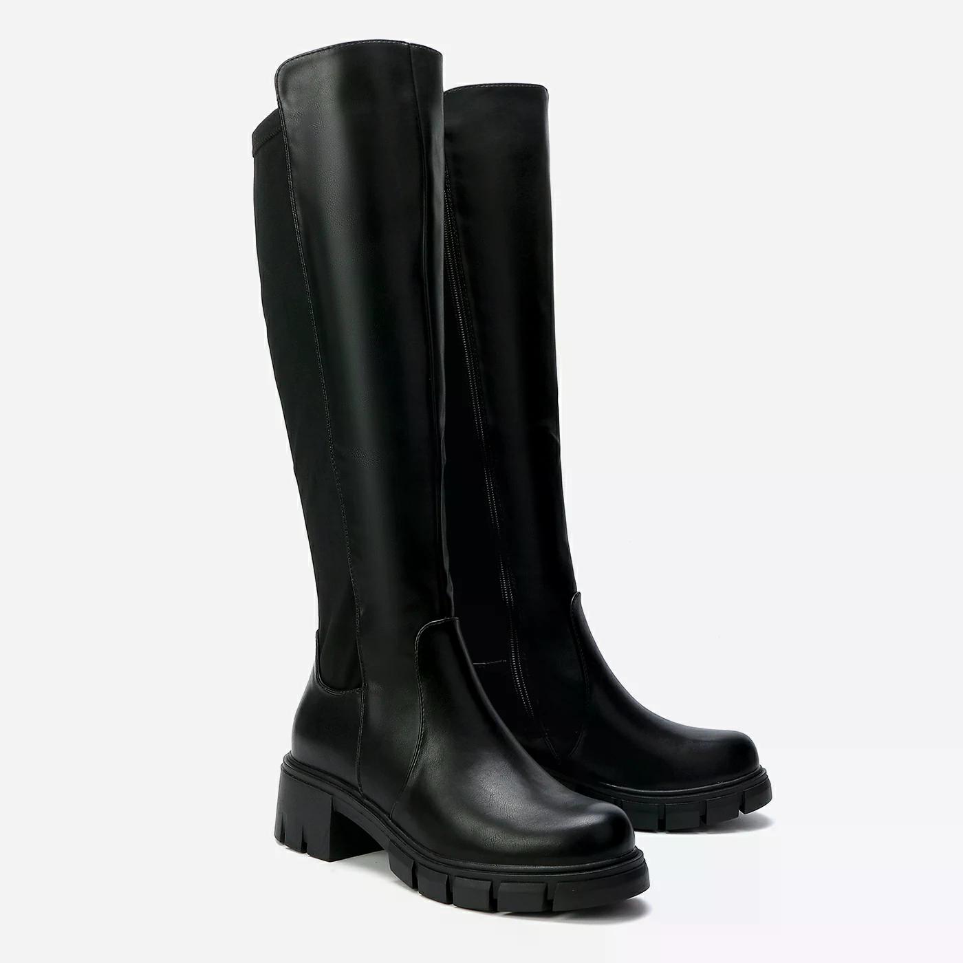 מגף עקב שחור 40