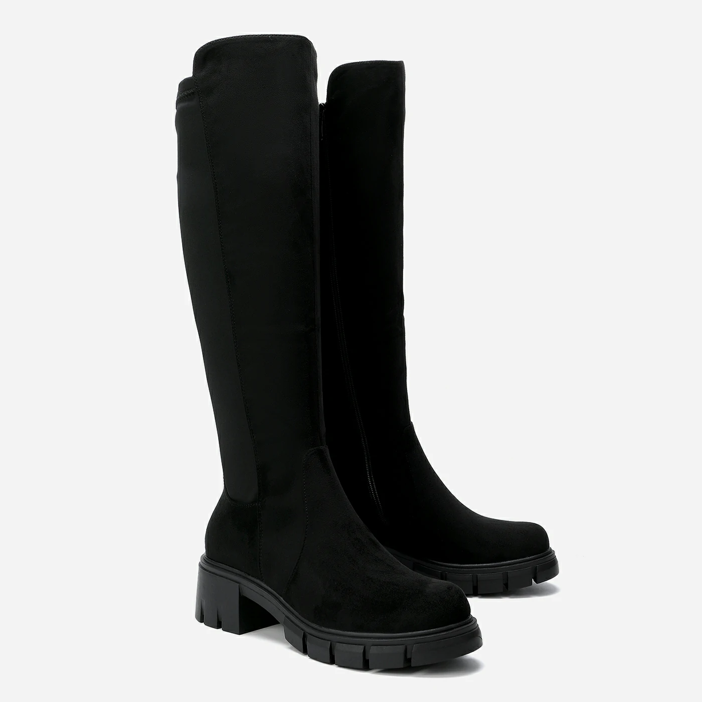 מגף עקב שחור זמש 40