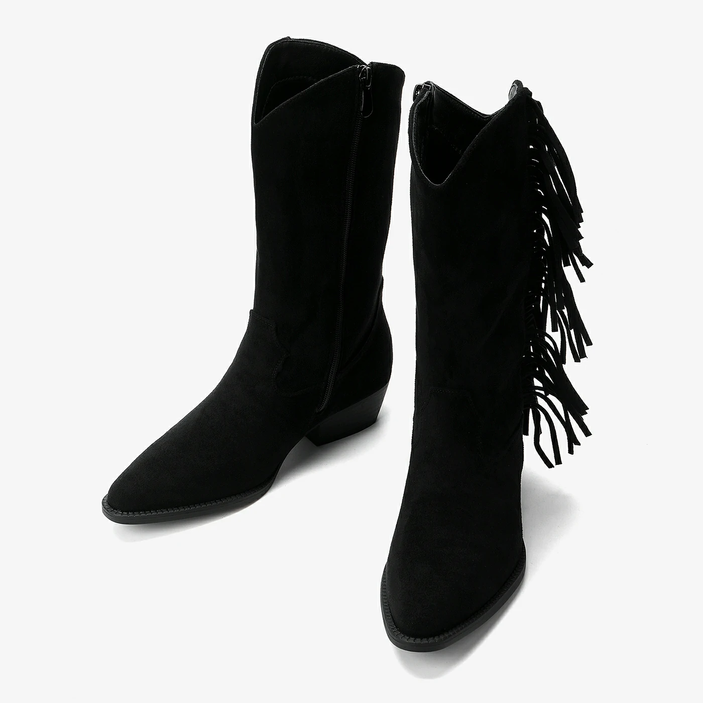 מגף עקב שחור 40