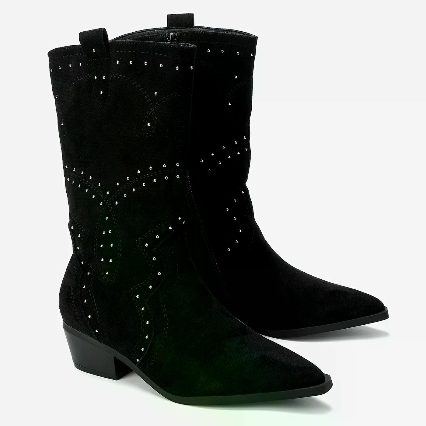 מגף עקב שחור 38