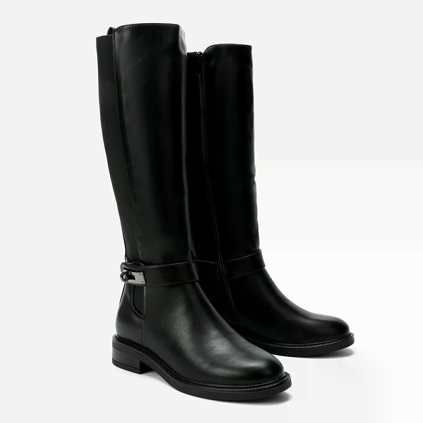 מגף שטוח שחור 37