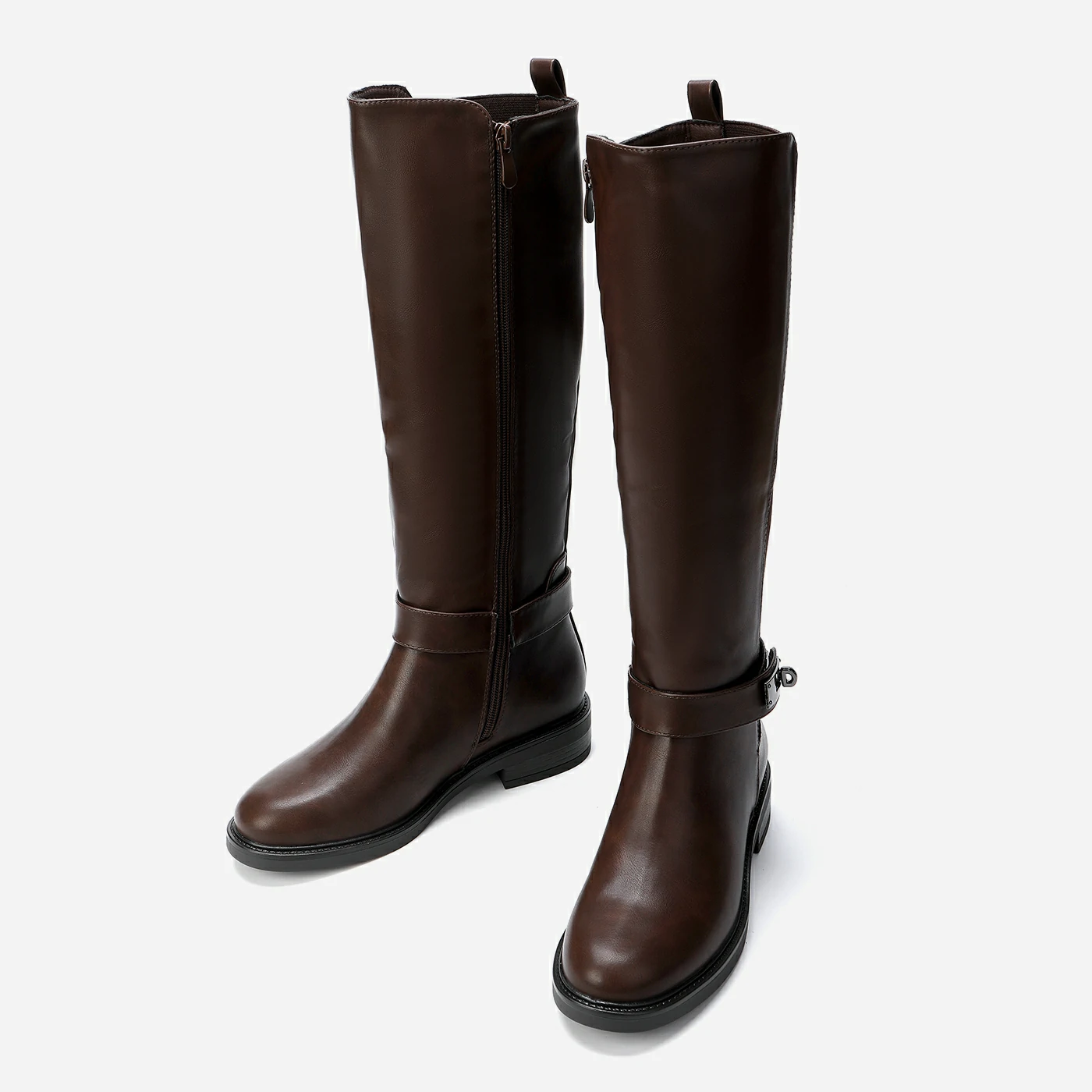 מגף שטוח חום 41