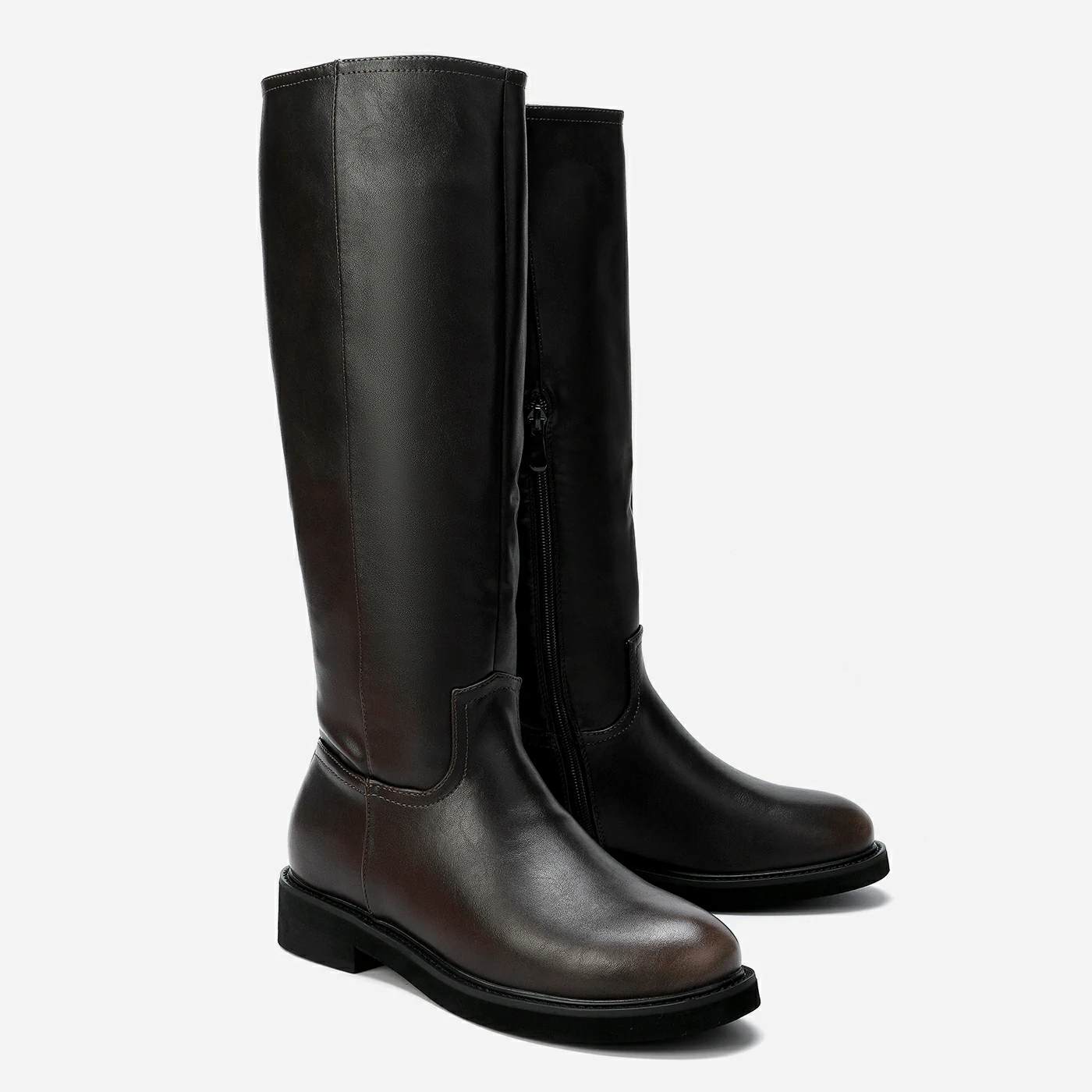 מגף שטוח חום 37