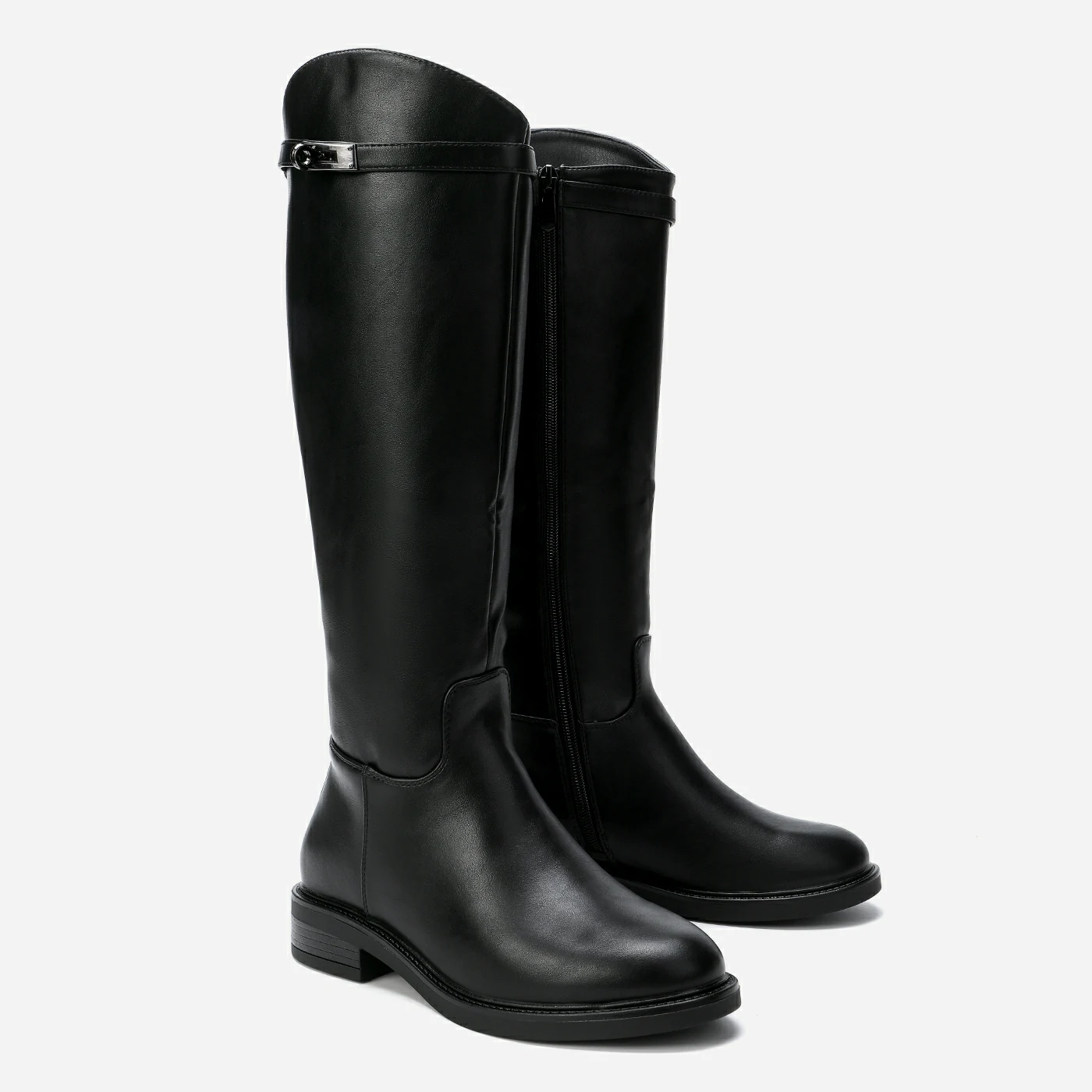 מגף שטוח שחור 38