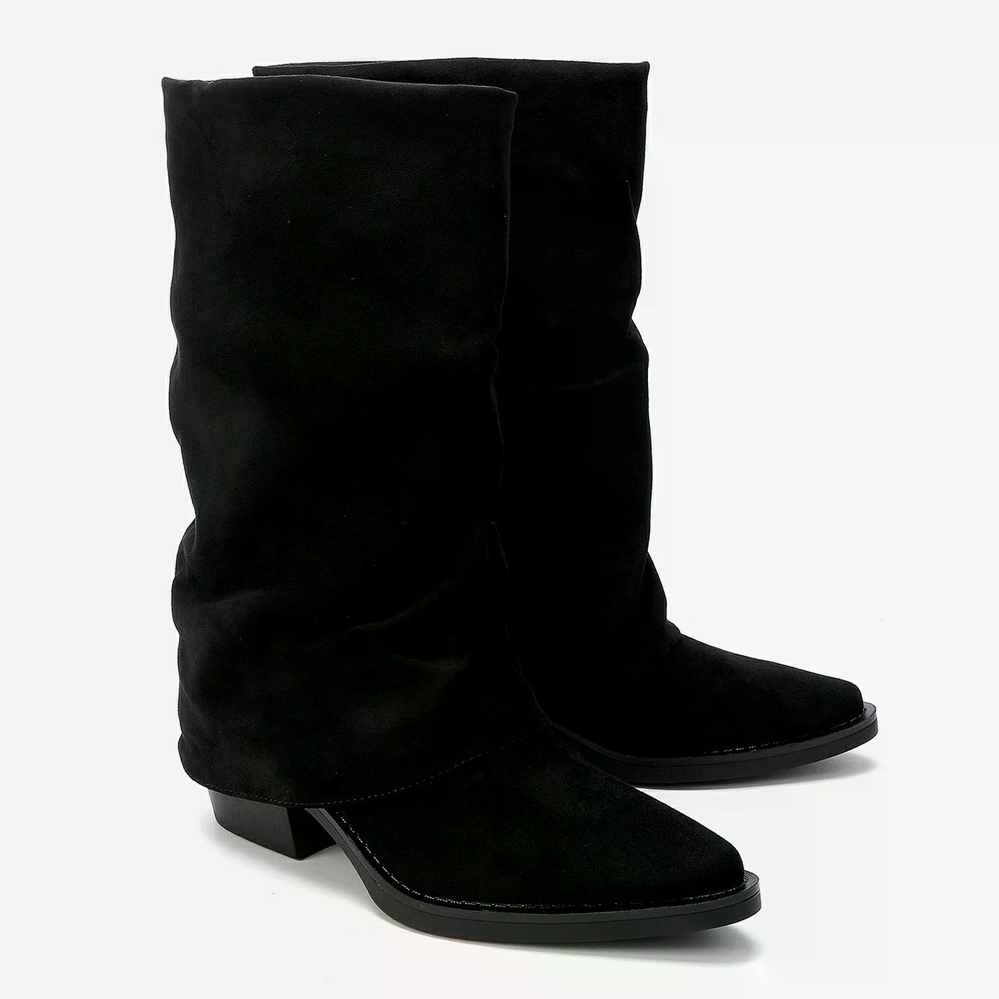 מגף עקב שחור 38