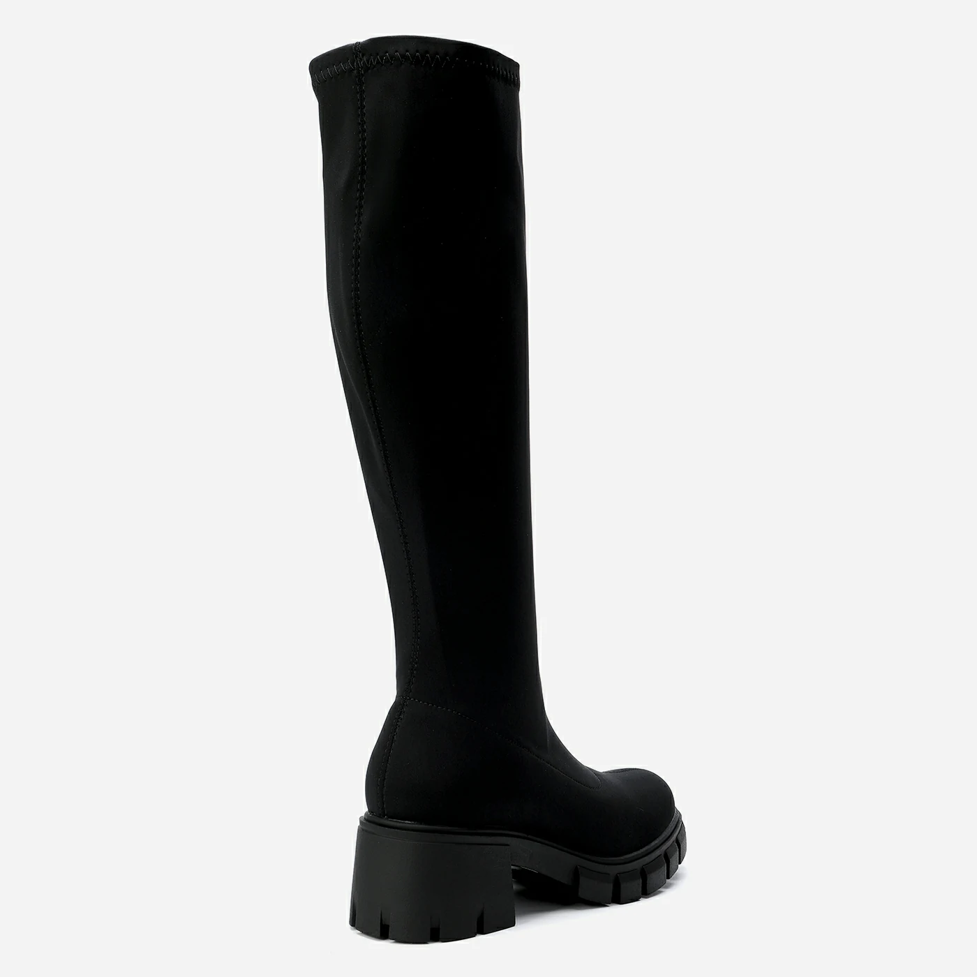 מגף עקב שחור טקסטיל 37