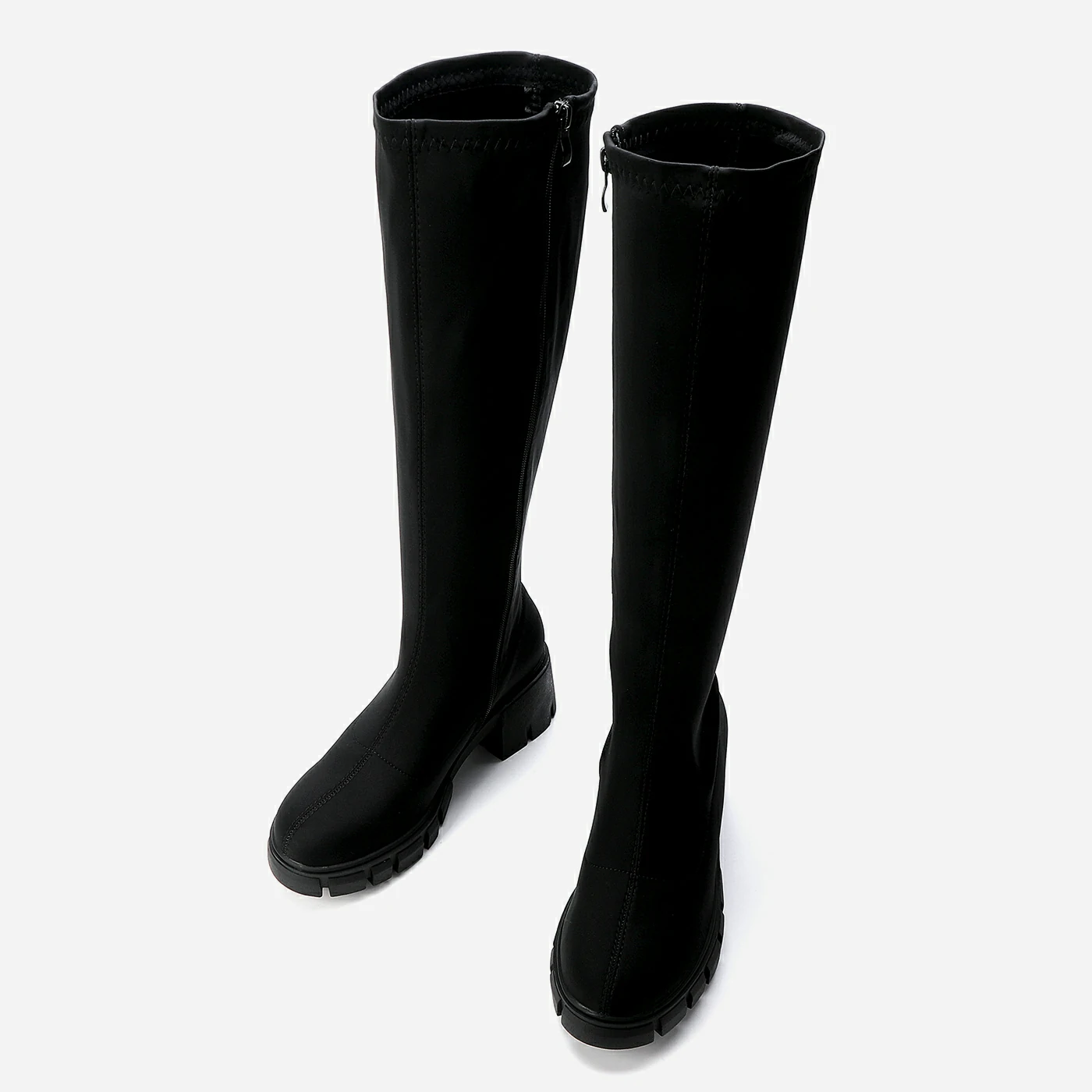 מגף עקב שחור טקסטיל 37