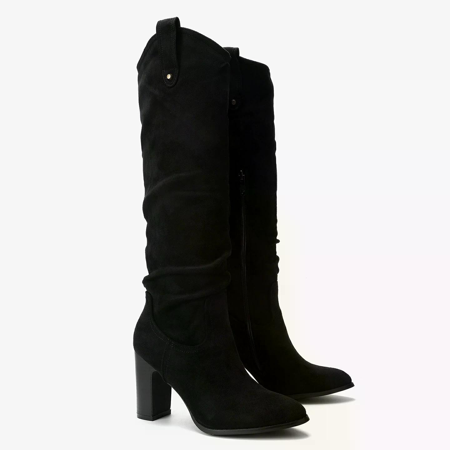 מגף עקב שחור 36