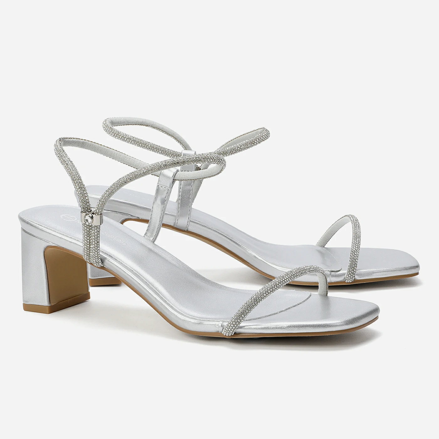 סנדל עקב כסף 38