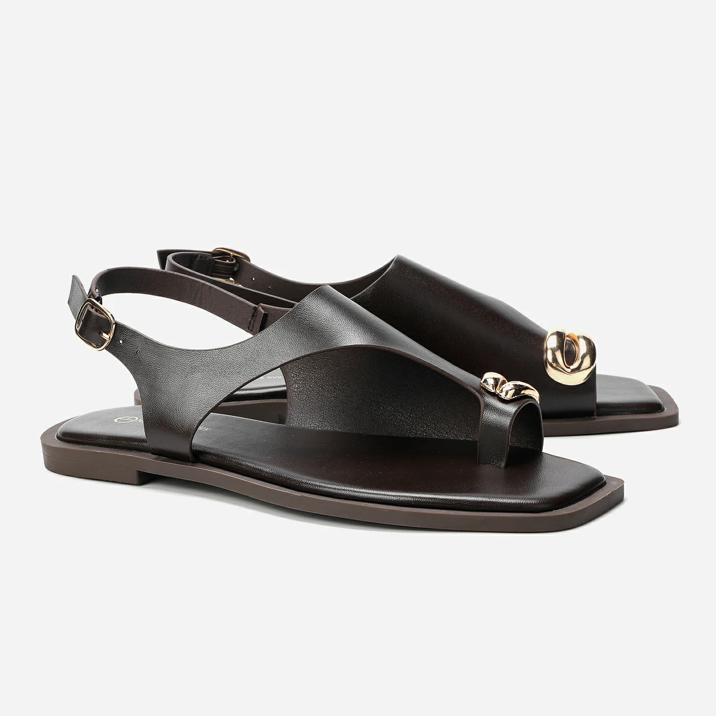 סנדל שטוח חום 38