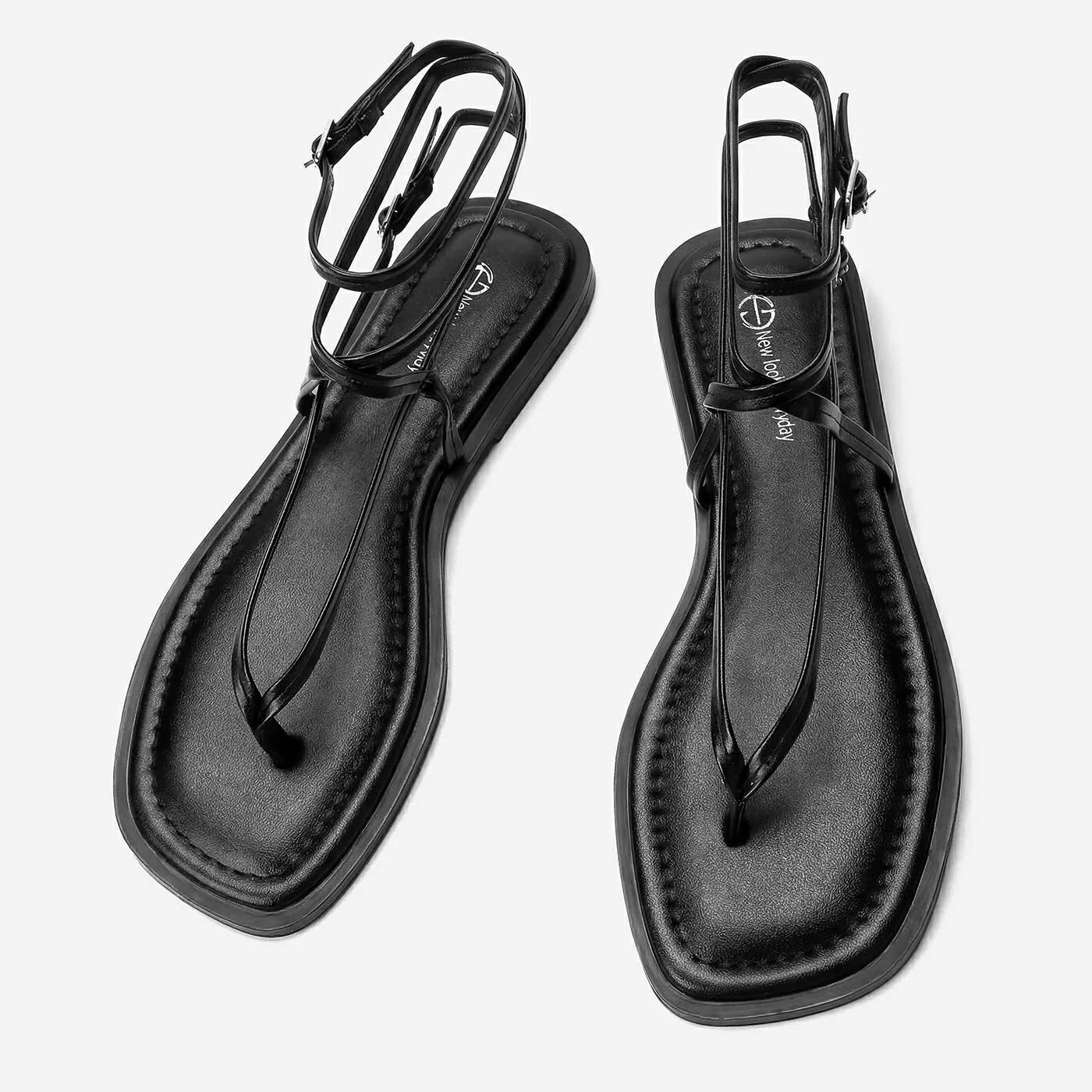 סנדל שטוח שחור 37