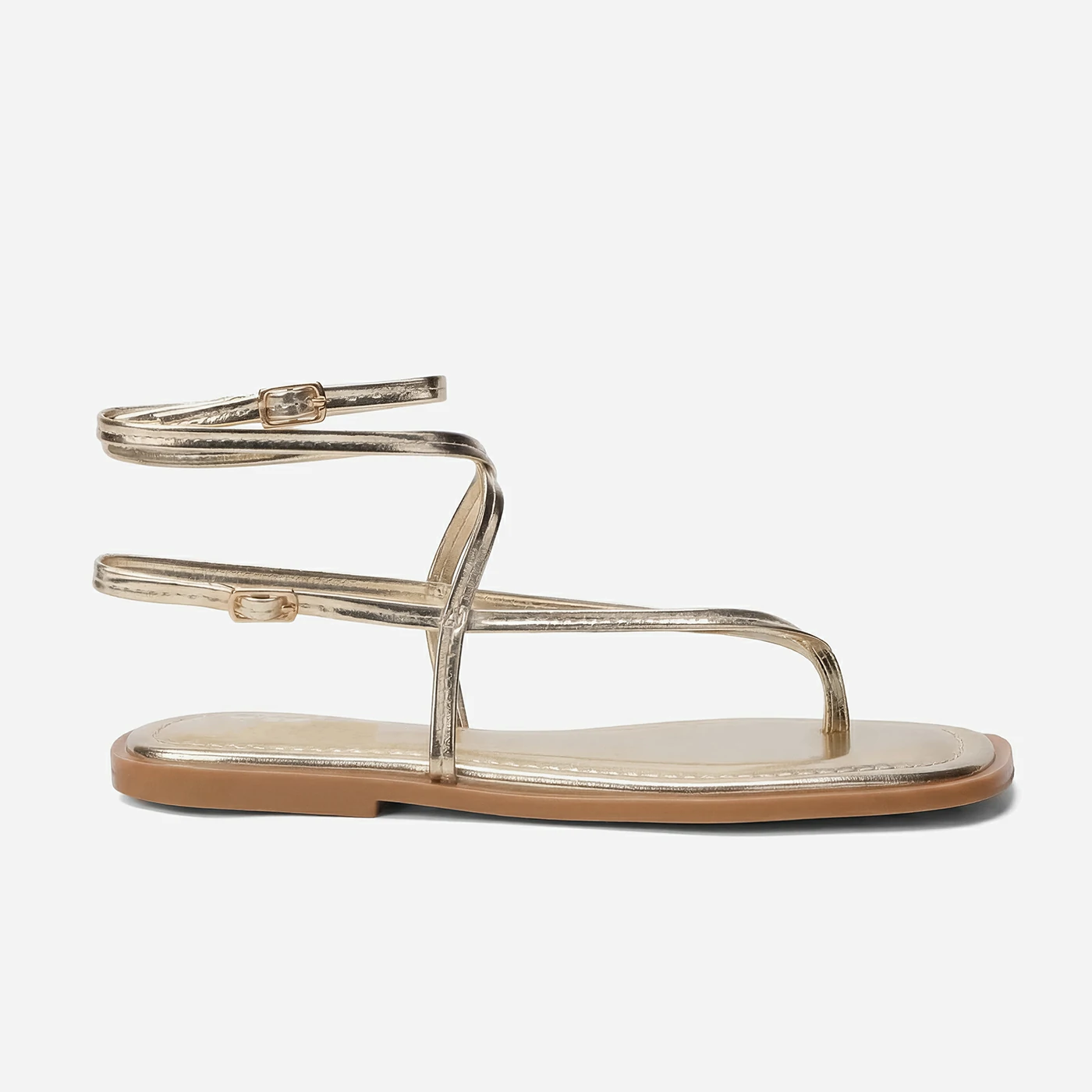 סנדל שטוח זהב 40