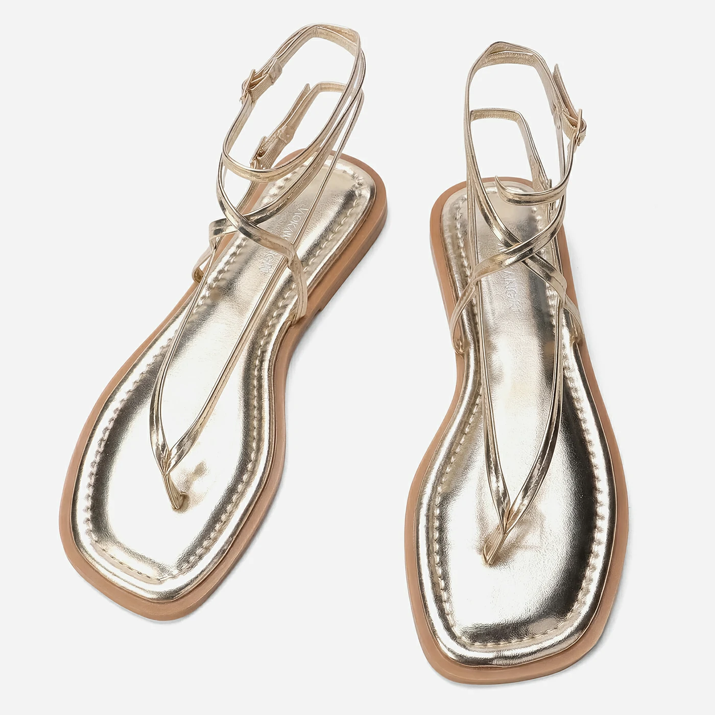 סנדל שטוח זהב 40