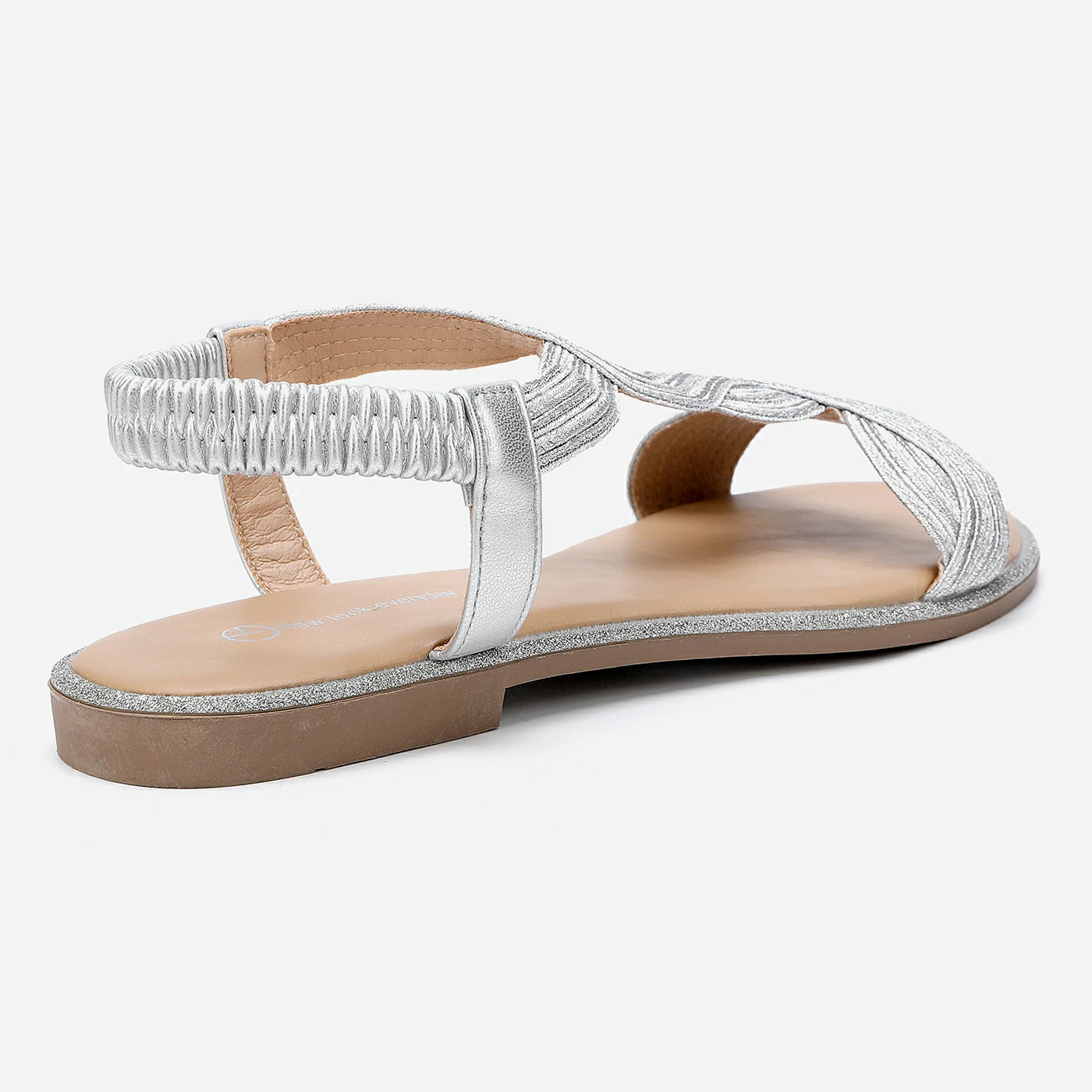 סנדל שטוח כסף 41