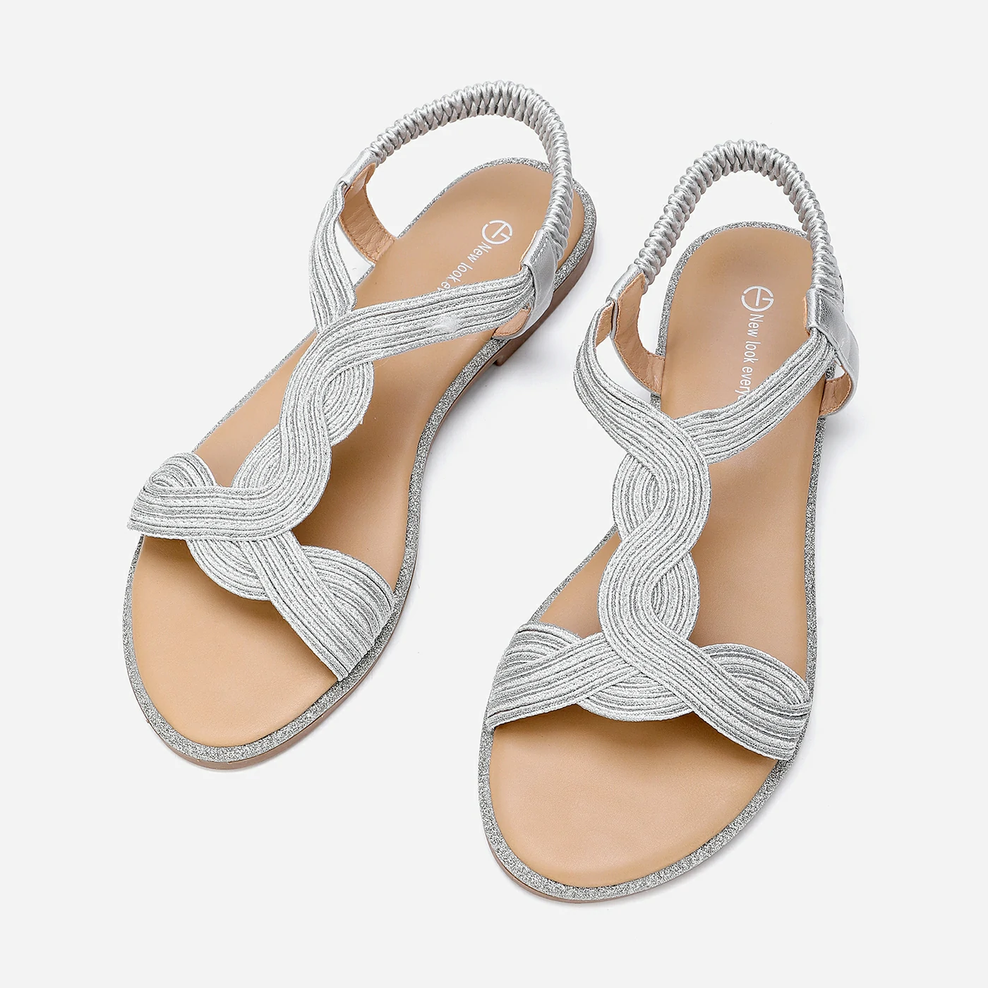 סנדל שטוח כסף 41