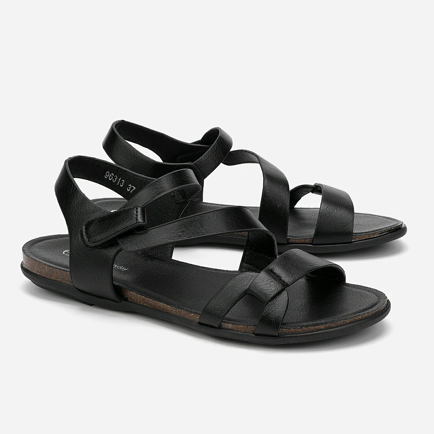 סנדל שטוח שחור 37