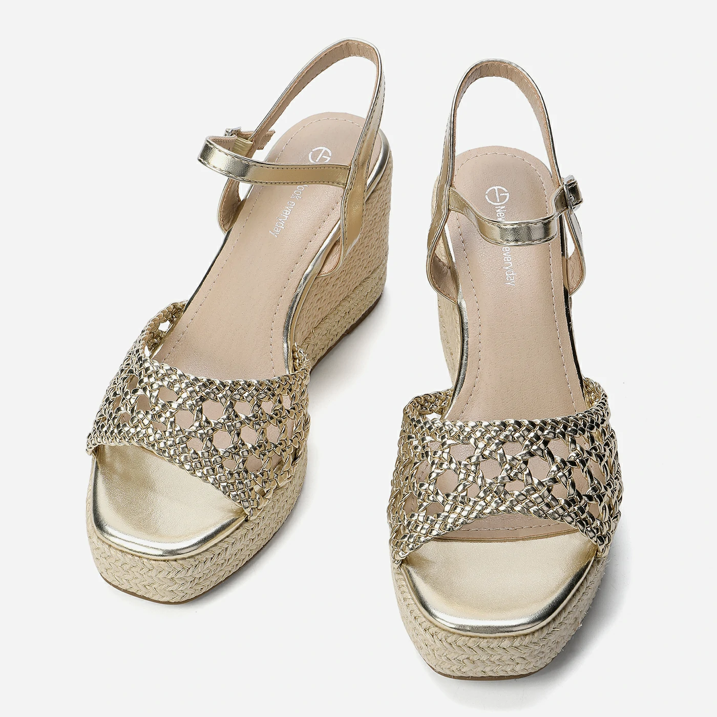 סנדל פלטפורמה זהב 38