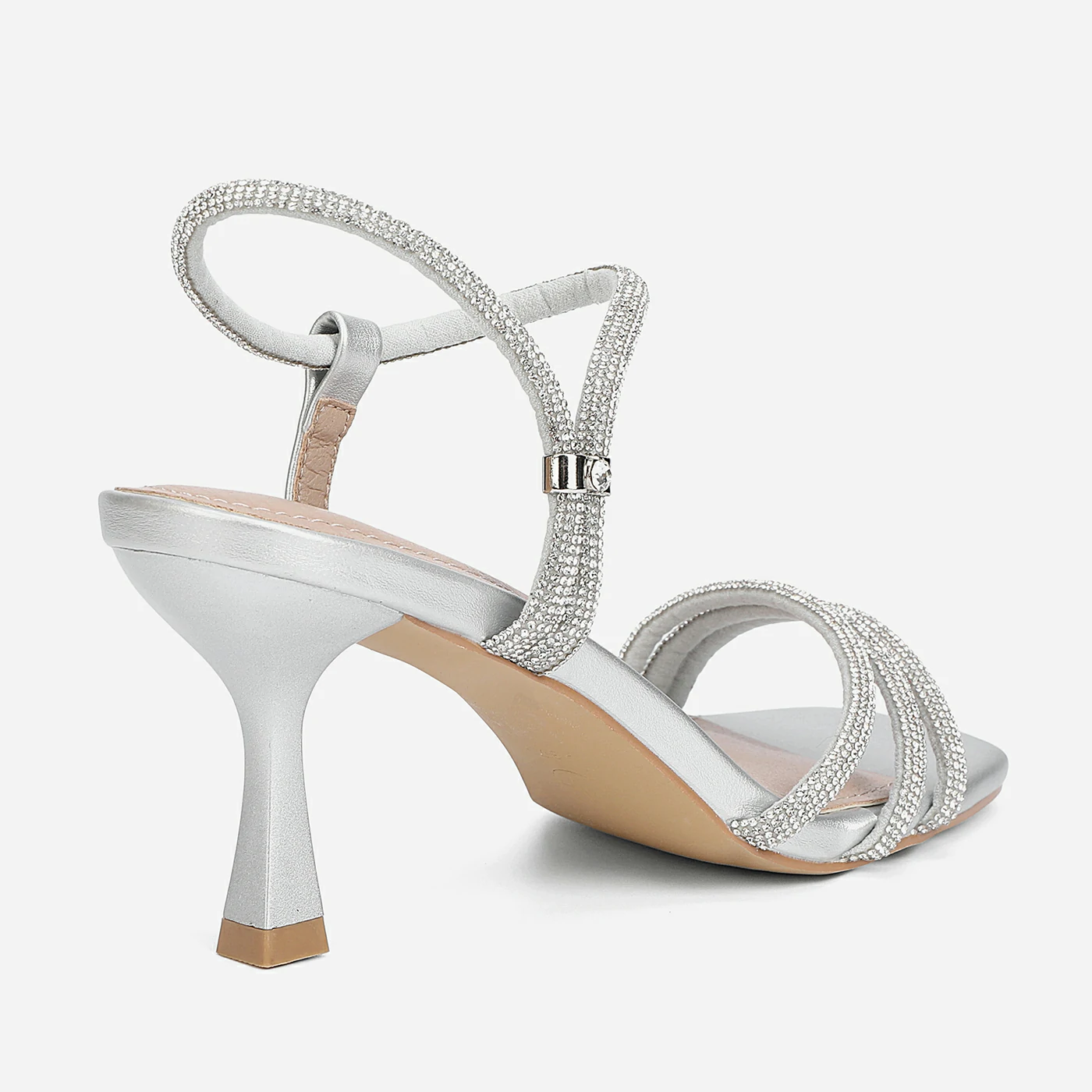 סנדל עקב כסף 36