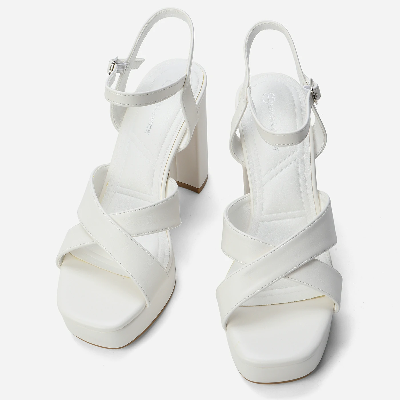 סנדל עקב לבן 38