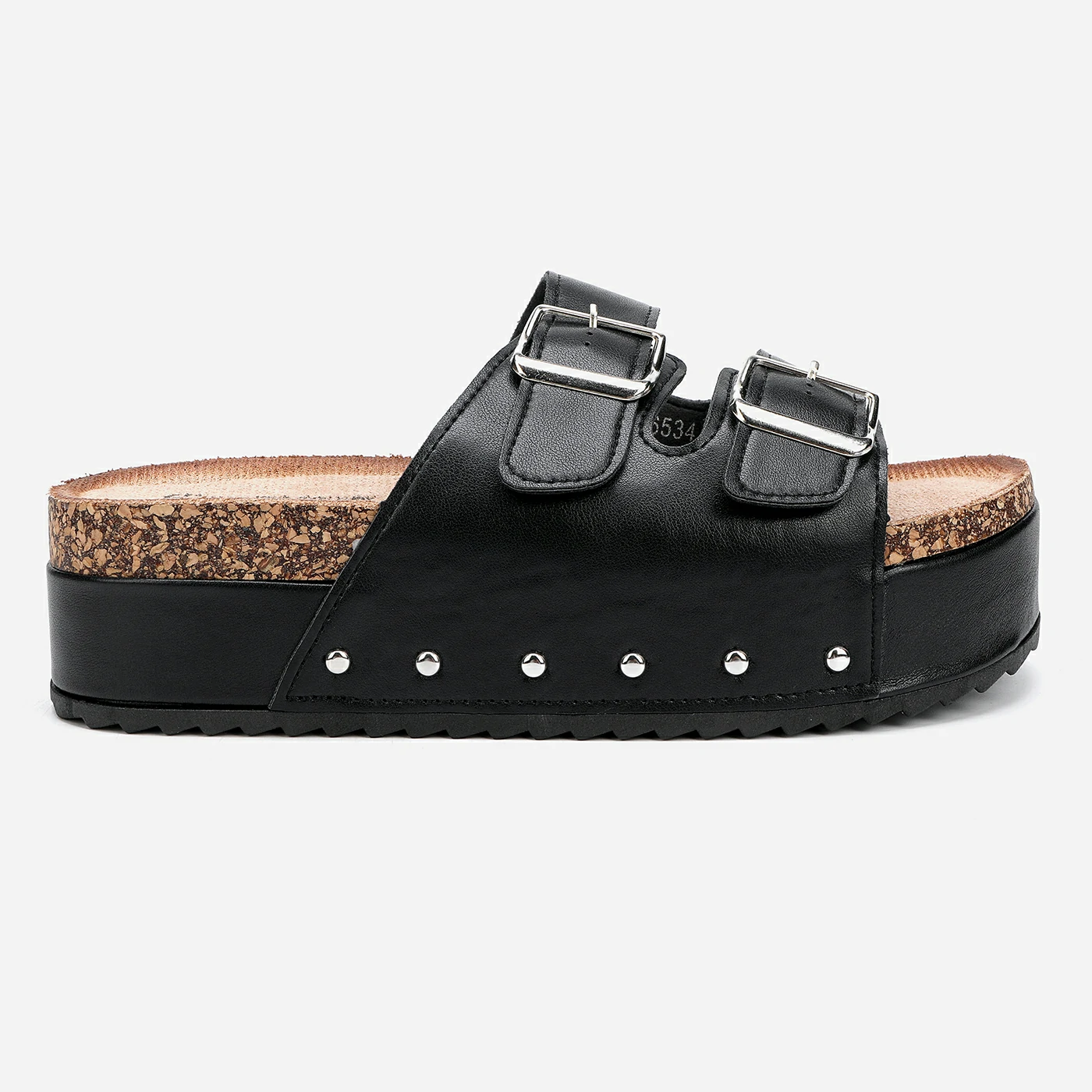 כפכף פלטפורמה שחור 38