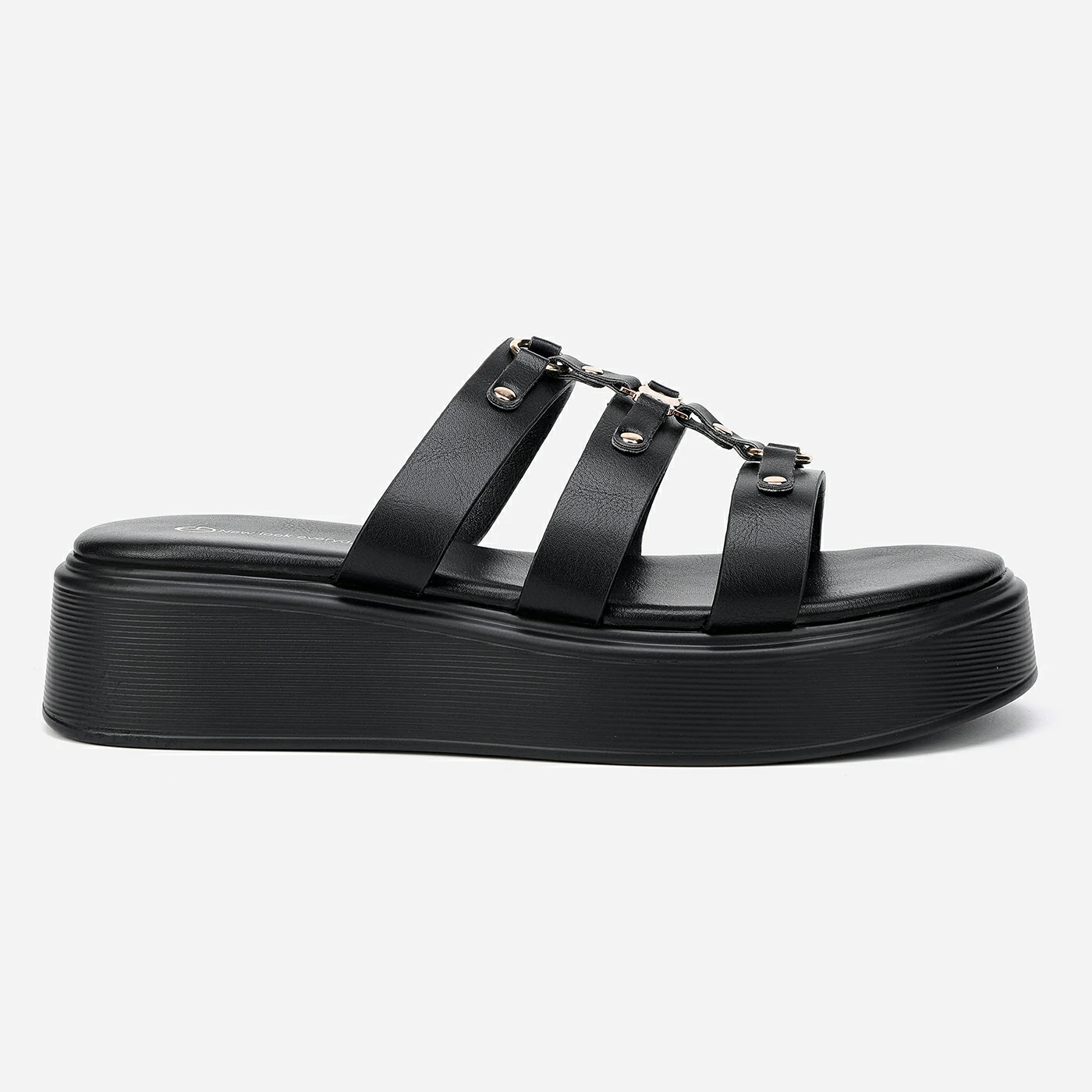 כפכף פלטפורמה שחור 39