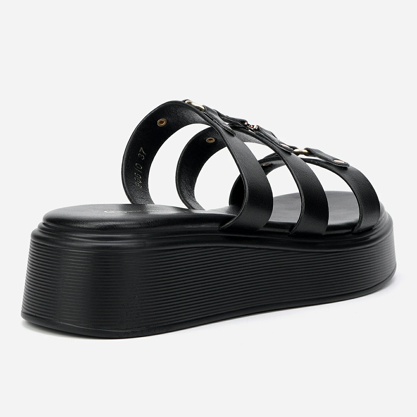 כפכף פלטפורמה שחור 39